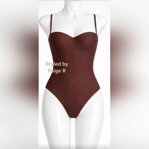 SKIMS BODY Sculpt Molded Underwire Thong Bodysuit Shaper Shapewear Brown COCOA M
